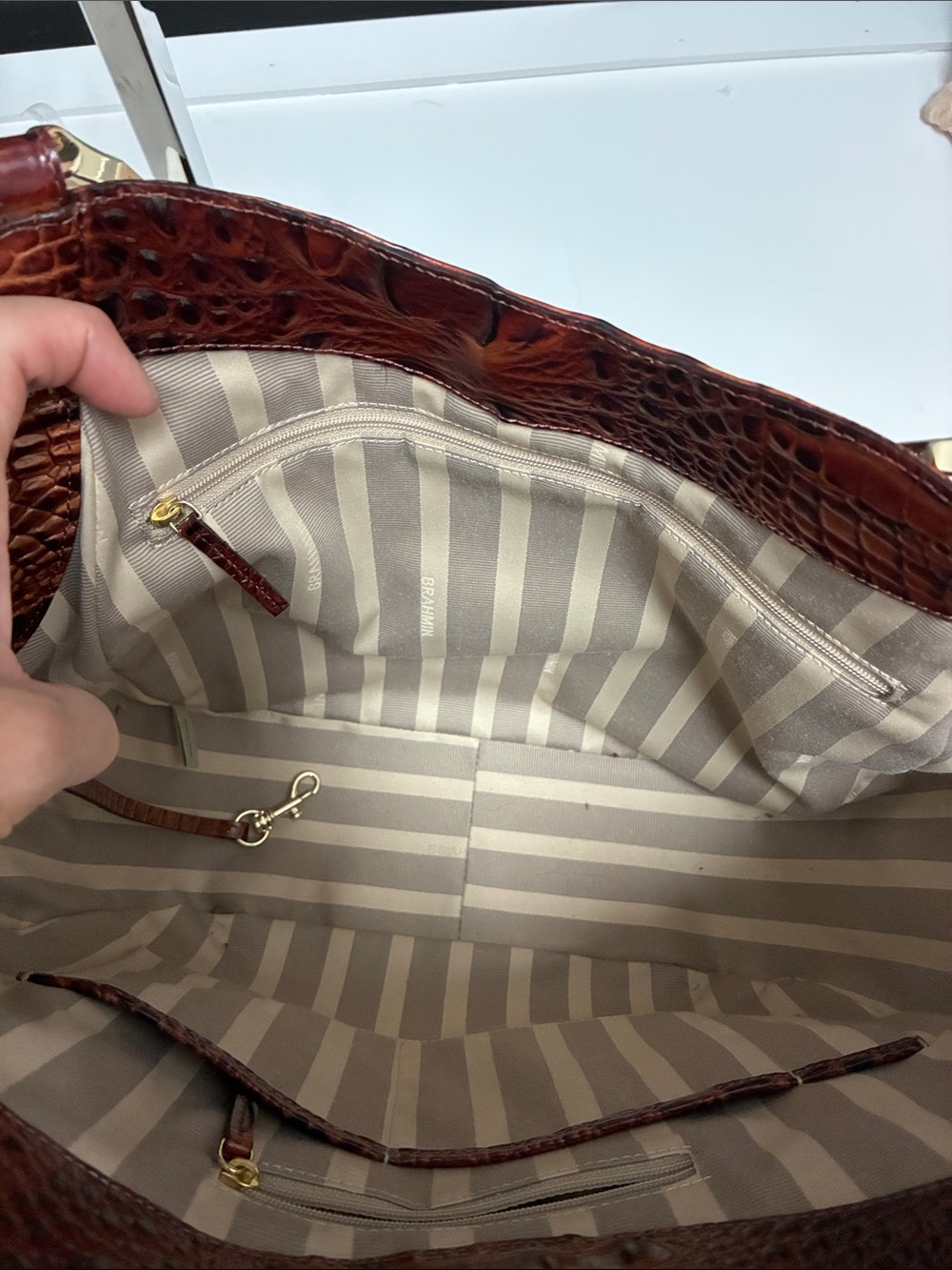 Brahmin NWT Croc-Embossed Hobo Shoulder Bag - Picture 8 of 9
